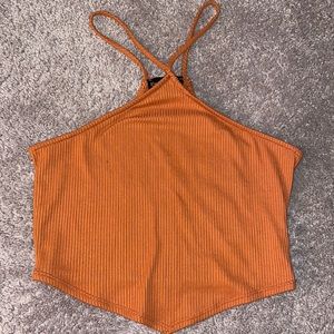 ORANGE CRISS CROSS TANK